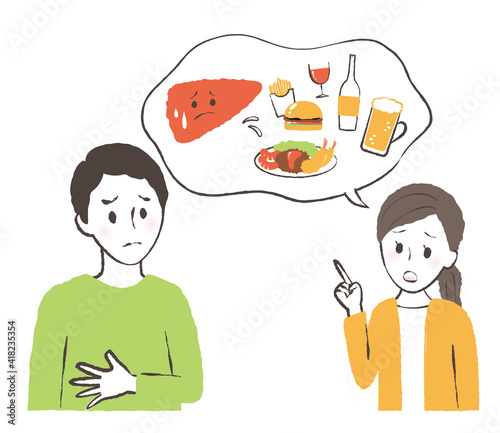 illustration of drinking and bad health