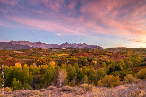 USA  Colorado  San Juan Mountains. Sneffels Range landscape in autumn.