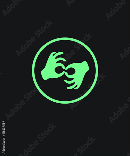 Deaf motivation audiologist vector, template, icon, image, infographic, minimal, logotype graphic design.
