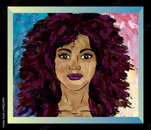Woman Portrait Abstract Painting Clip Art 