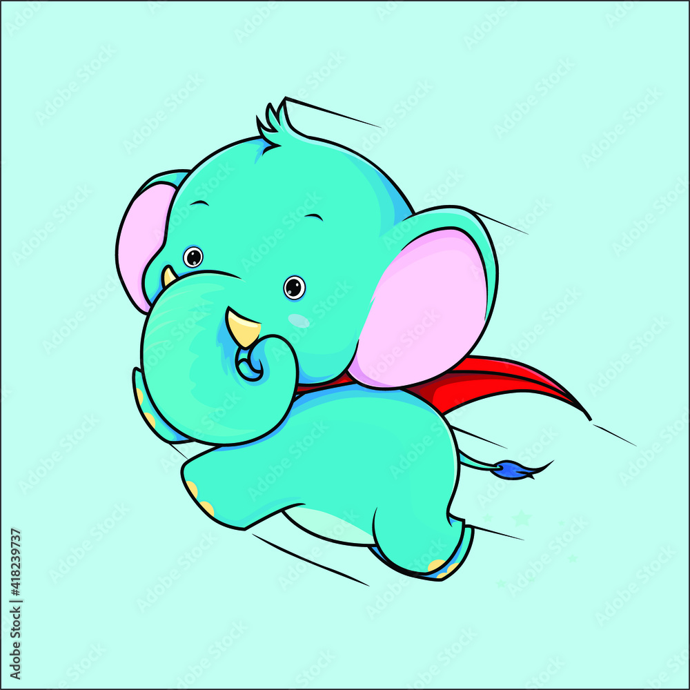 illustration graphic vector of Super Elephant Cartoon Vector,best for illustration book,sticker,etc. illustration graphic vector of Super Elephant Cartoon Vector,best for illustration book,sticker,etc.
