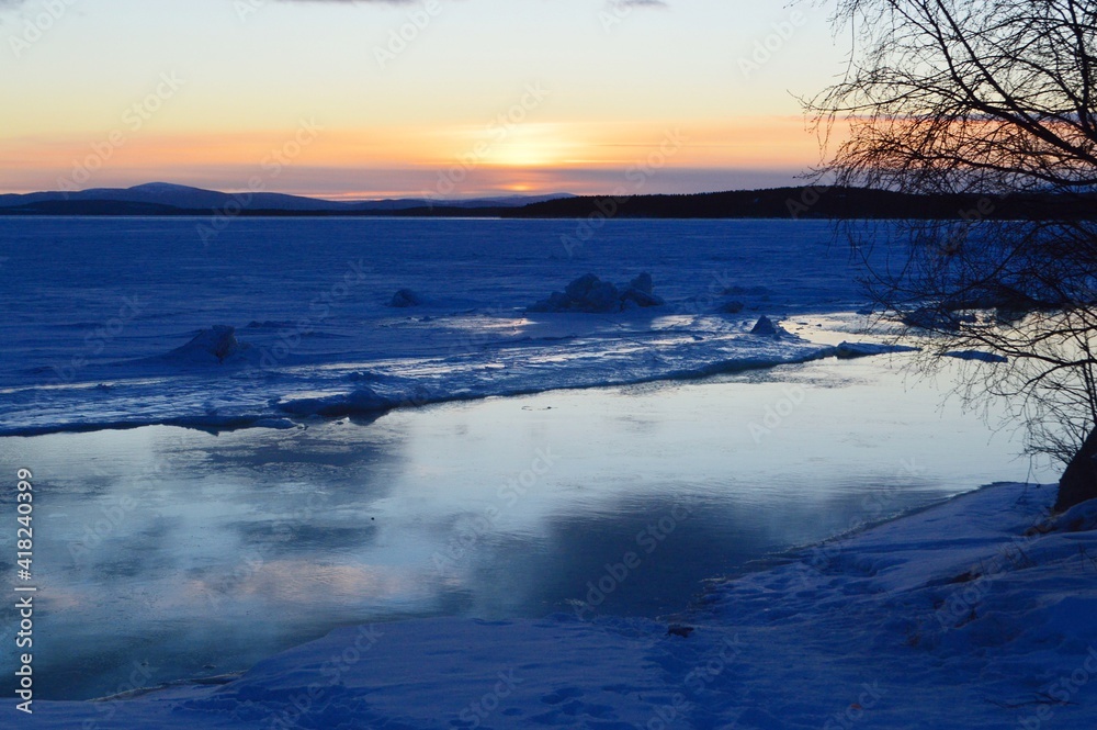 Kandalaksha Bay of White Sea in March Kandalaksha Bay of White Sea in March