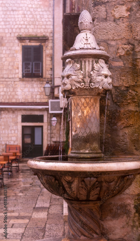 Details of medieval town in Dubrovnik Croatia