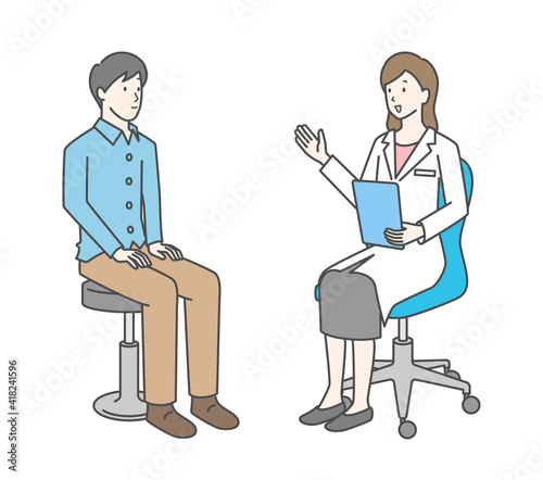 女性医師と若い男性
