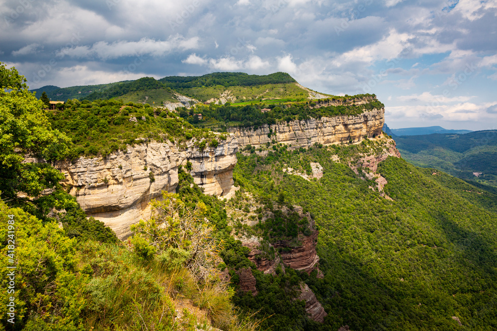 Scenic cliffs in the Tavertet area. Central Catalonia. Spain
