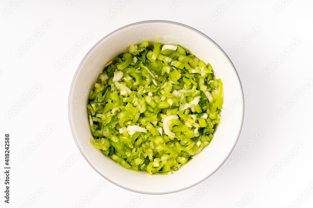Chop pepper as a hors d 'oeuvres Chop pepper as a hors d 'oeuvres