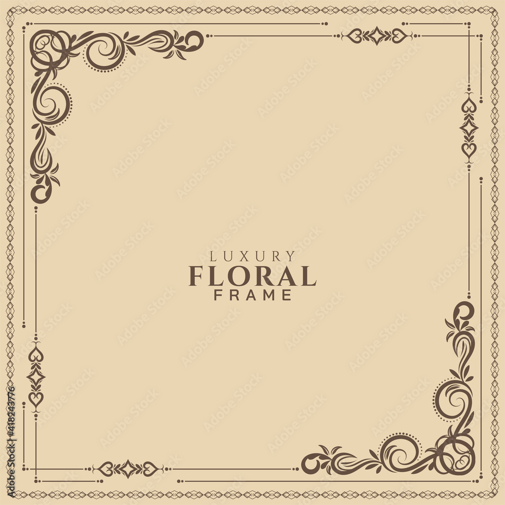 Ethnic decorative floral frame background Ethnic decorative floral frame background