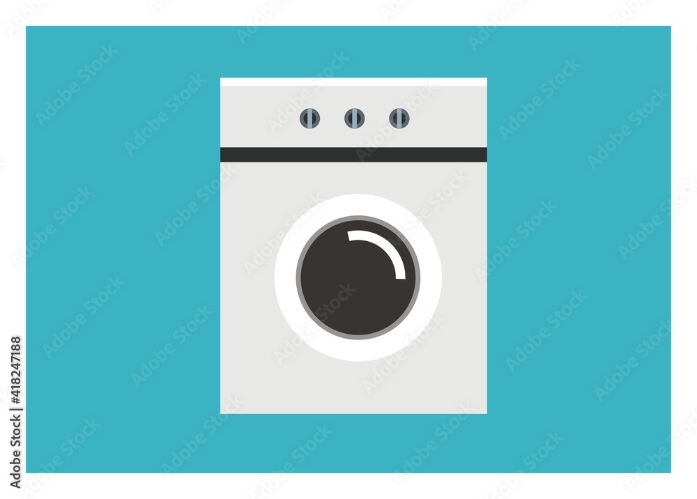 Washing machine. Simple flat illustration.