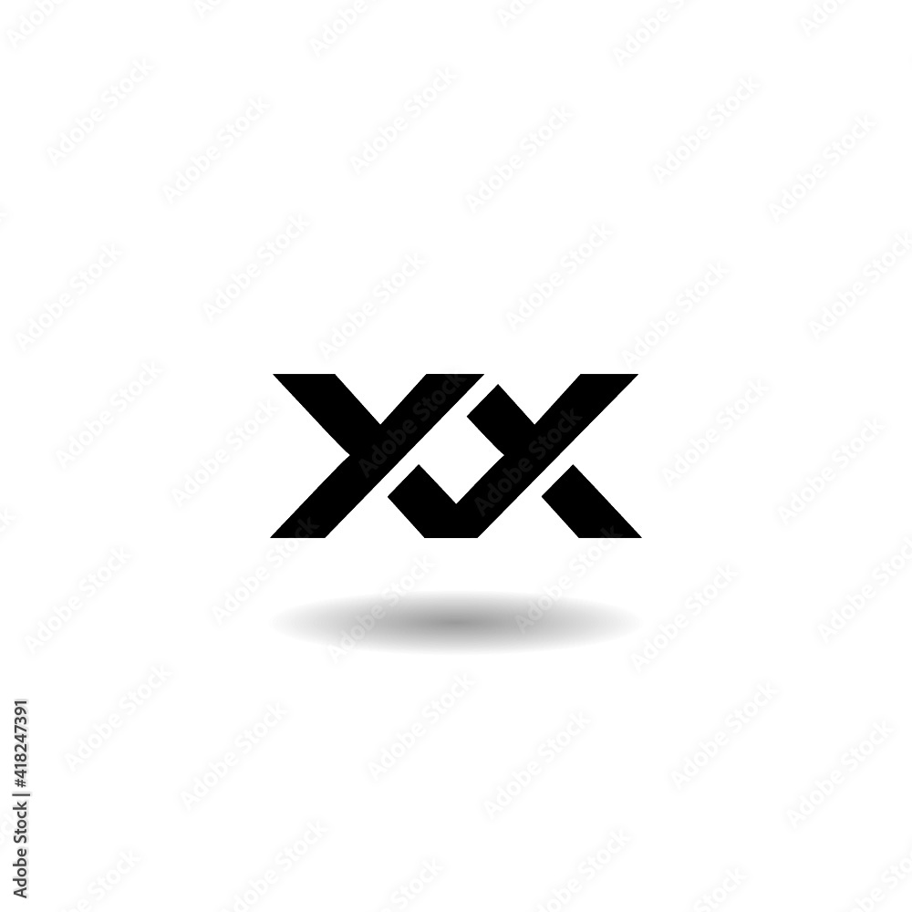Initial XX letter business logo with shadow Initial XX letter business logo with shadow