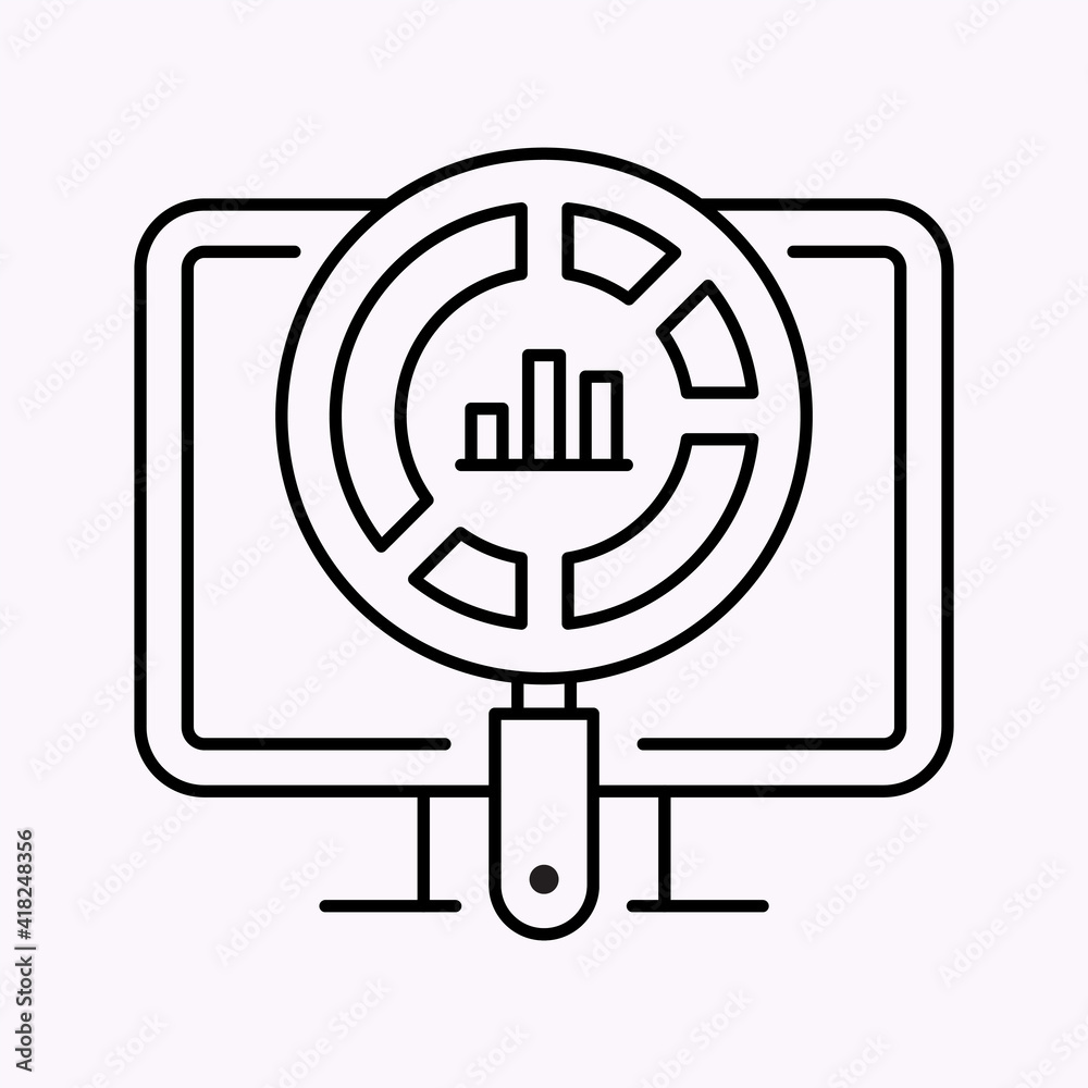 Business charts line icon on white background. Vector illustration. Business charts line icon on white background. Vector illustration.