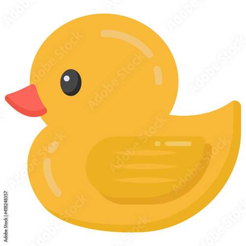 
Rubber duck in flat style icon, editable vector 

