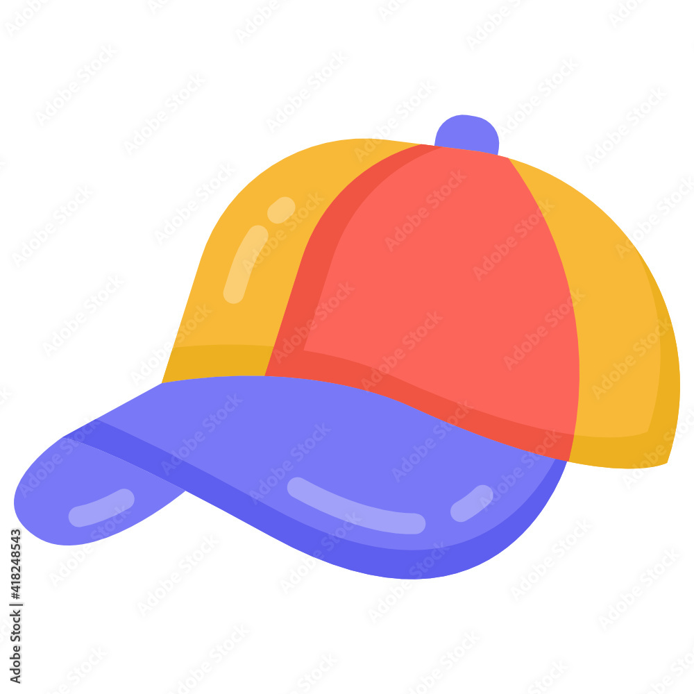Sport cap in flat style icon,
Sport cap in flat style icon,