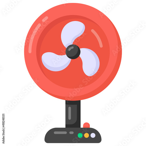  Pedestal fan flat icon editable vector, home appliance