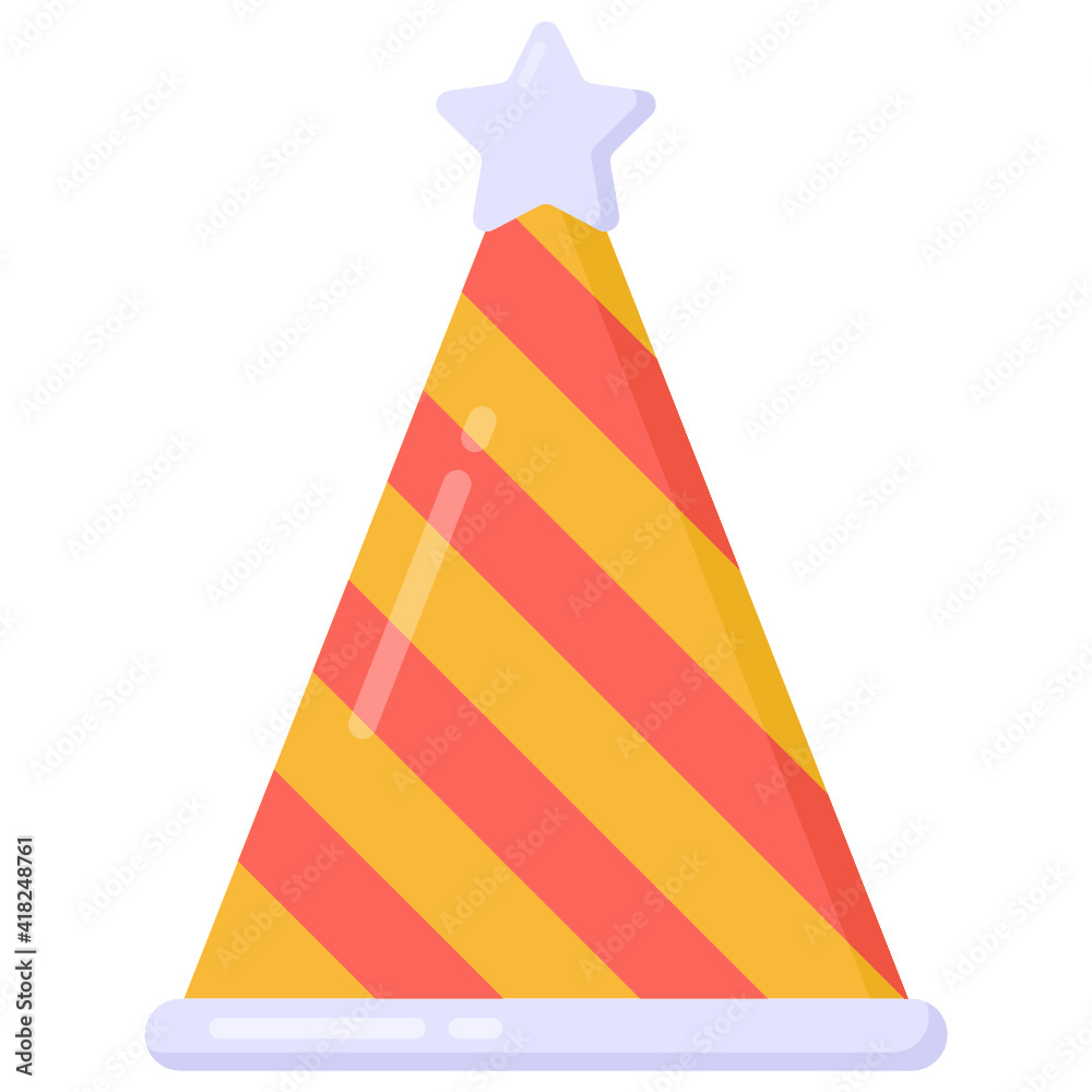 Birthday cap in flat style icon, editable vector
Birthday cap in flat style icon, editable vector