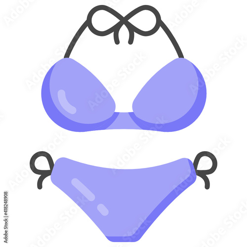 
Bikini flat editable icon, beach accessory 

