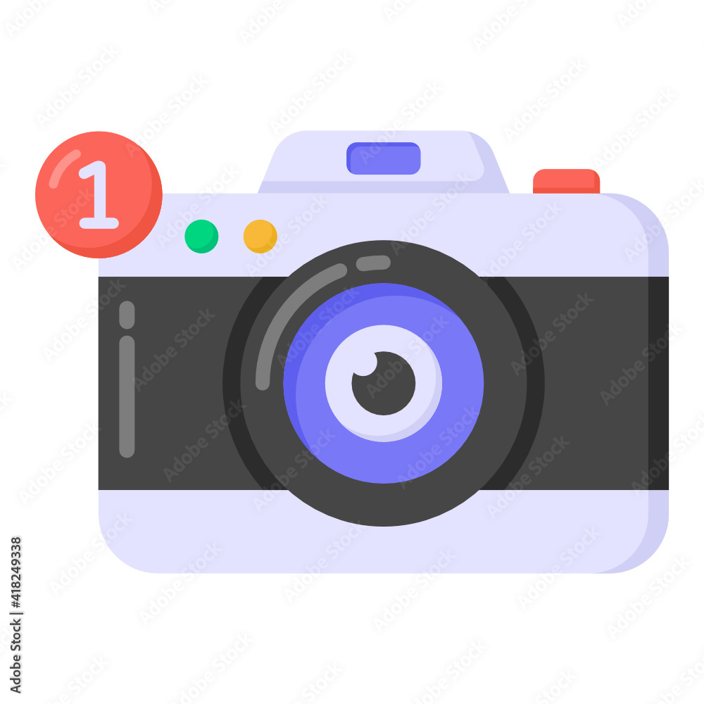 Camera notification flat style editable vector design
Camera notification flat style editable vector design