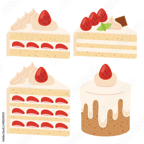 かわいいケーキのイラストセット