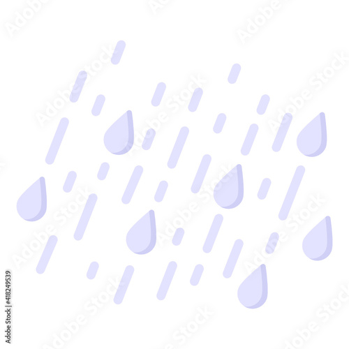 
Flat style of rain, cloud raining icon in trendy style 

