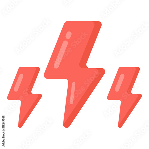 
Flat icon of lightning bolts vector design 

