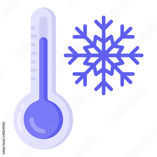 
Icon of freezing temperature in flat design 

