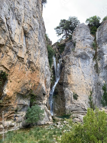 Colorful landscape with waterfalls in the Borosa river  Sierra de Cazorla  Andalucia  Spain