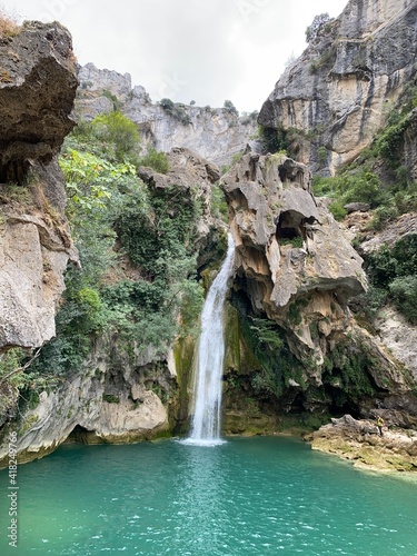 Colorful landscape with waterfalls in the Borosa river, Sierra de Cazorla, Andalucia, Spain