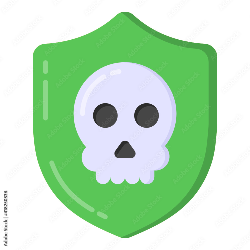 Fototapeta premium Danger shield icon in flat editable vector