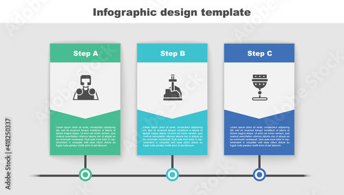 Set Medieval knight, Sword in the stone and goblet. Business infographic template. Vector.