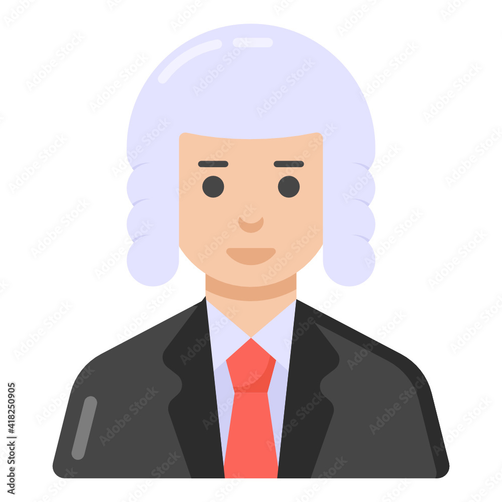 
Judge in flat style icon 

