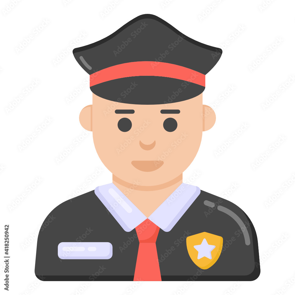 
Police officer in flat style editable vector 

