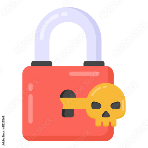 
Lock hacking in flat style editable icon 

