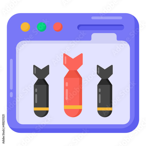 
Website dos attack in flat style icon, editable vector

