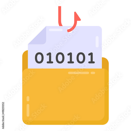 
Mail phishing in flat style icon, editable vector 

