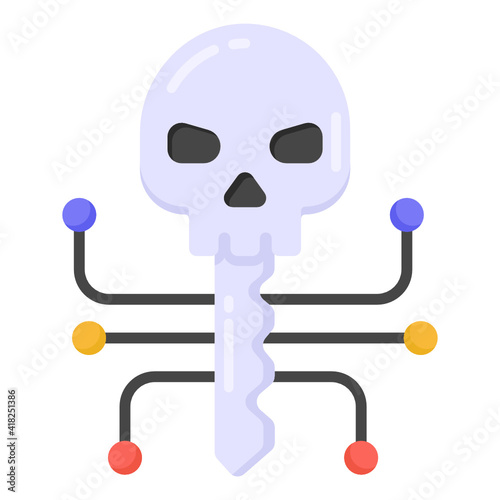 
Haunted key in flat style icon, editable vector 

