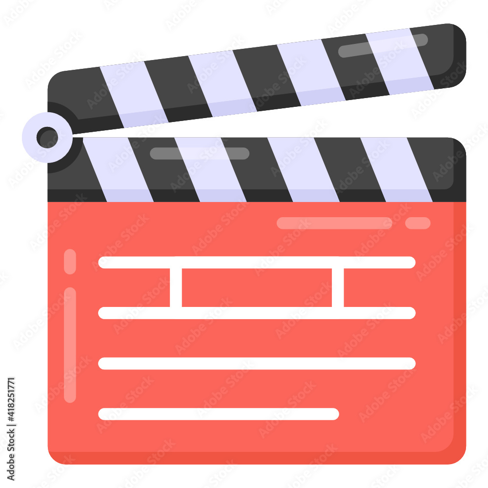 
Clapperboard flat icon, action concept

