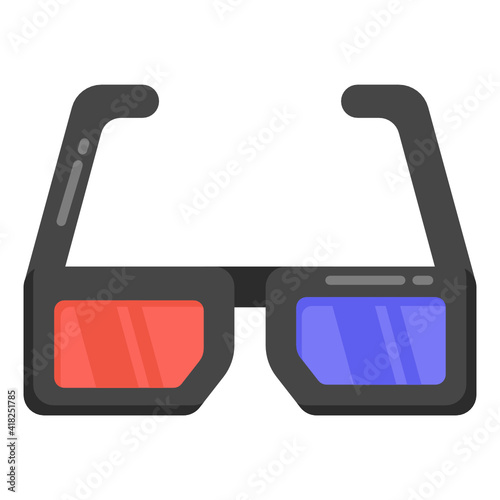 
Modern technology icon of 3d goggles in flat style 

