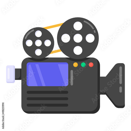 
Video camera recorder, trendy style flat icon 

