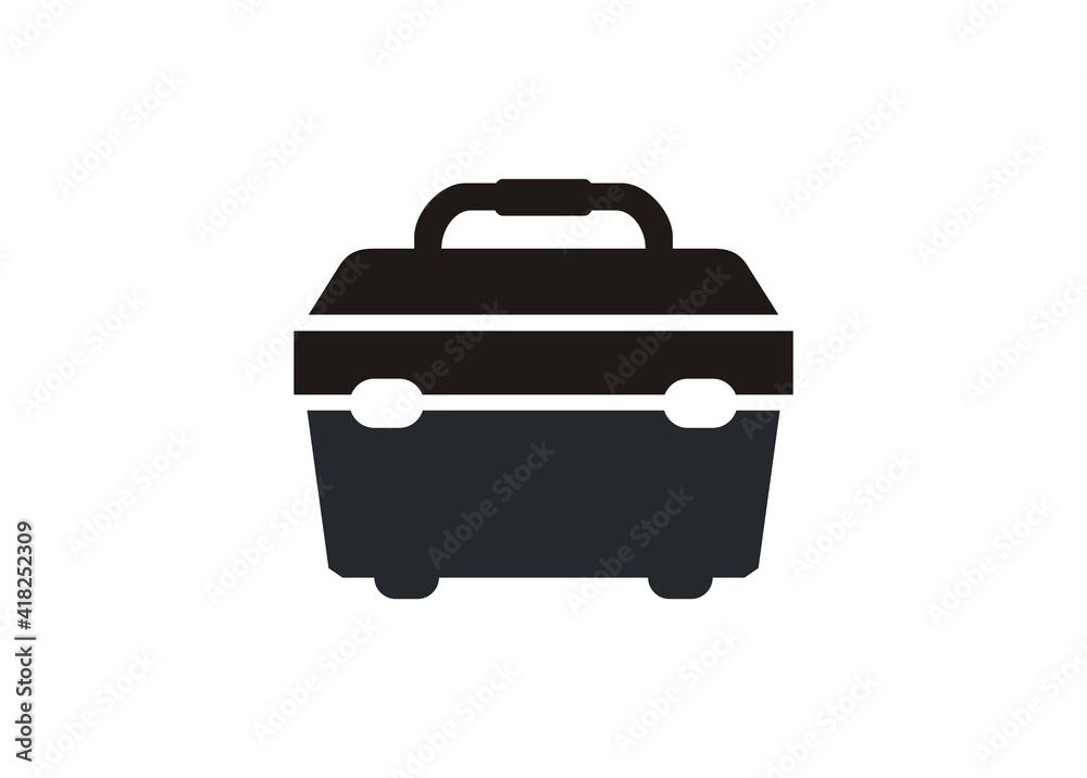 Tool box. Simple icon in black and white. Tool box. Simple icon in black and white.