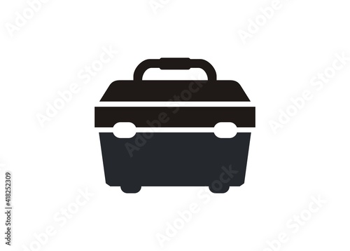 Tool box. Simple icon in black and white.