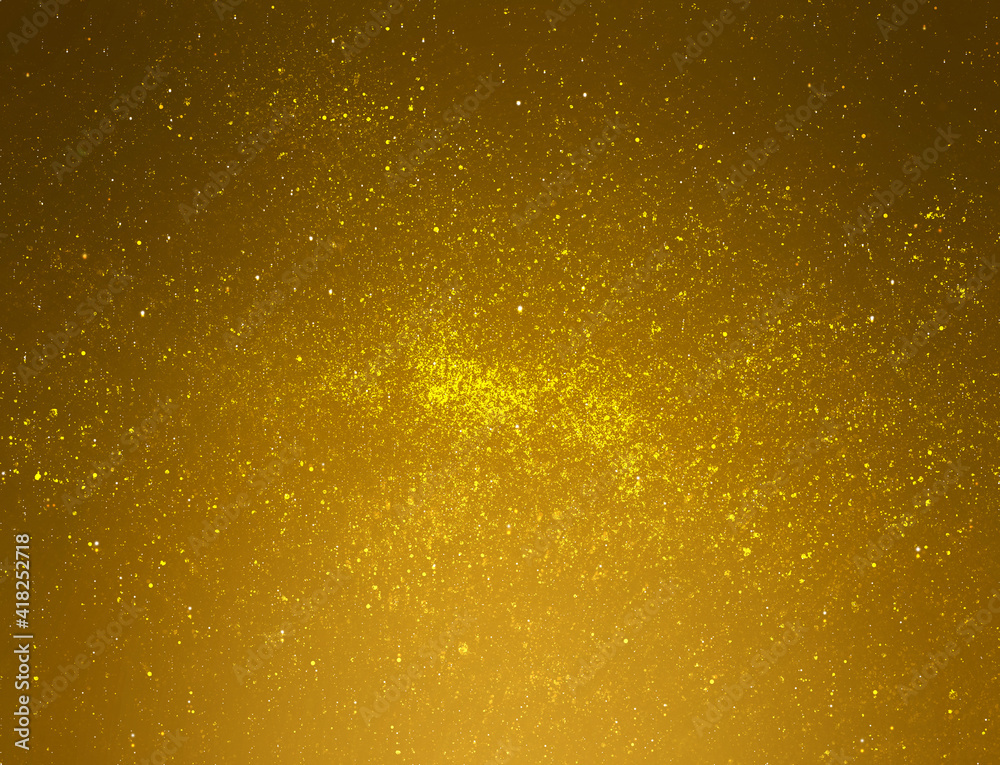 Golden starry glitter background. Gold glitter lights