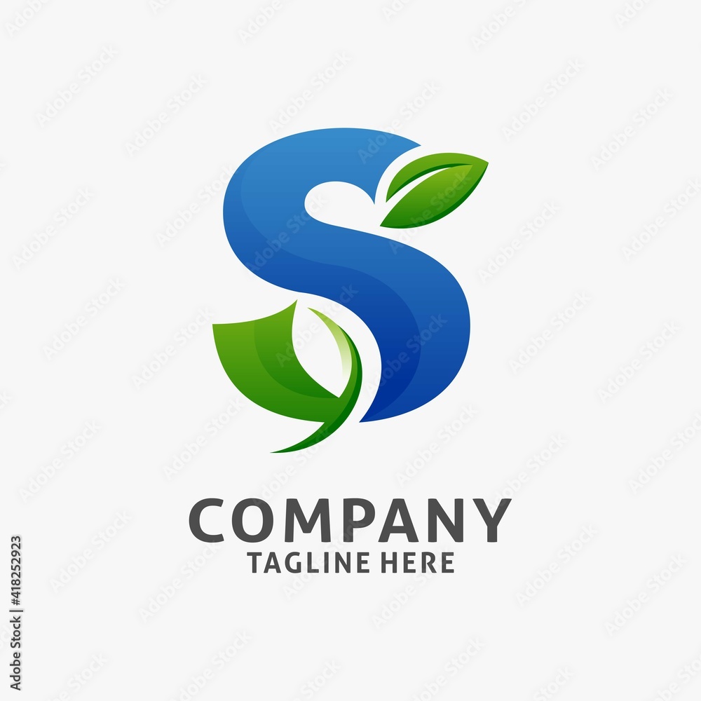 Obraz premium Letter S leaf logo design