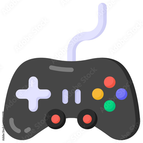 
Gamepad flat editable icon, gaming device 

