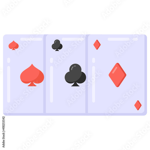 
Playing cards denoting flat icon of poker 

