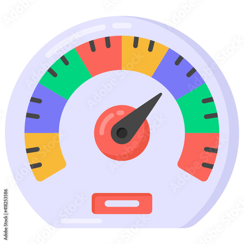 
Speedometer flat style editable vector, speed indicator

