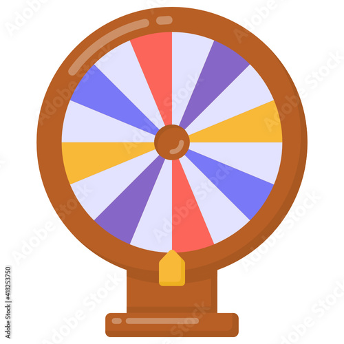 
Lucky wheel in fat style icon, fortune game

