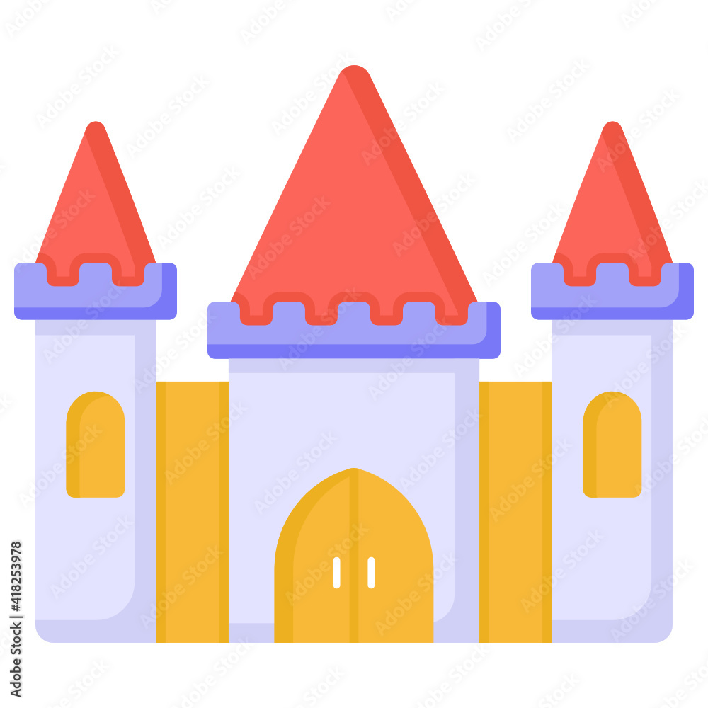 Icon of magic castle, flat design
Icon of magic castle, flat design