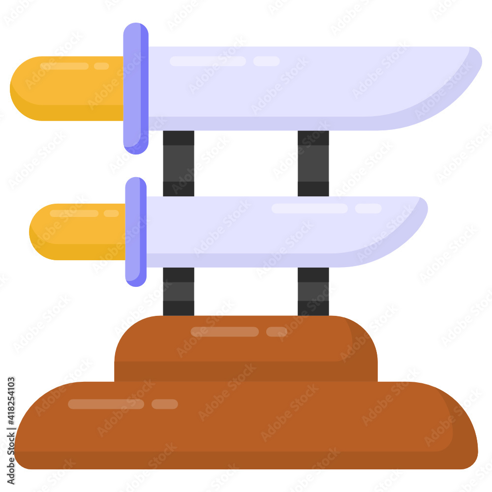 A trendy flat vector of katana stand
A trendy flat vector of katana stand