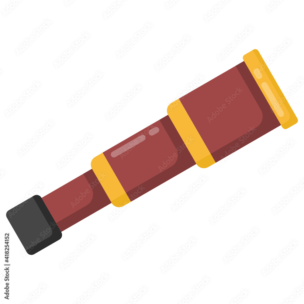 
Icon of telescope an optical instrument in flat design

