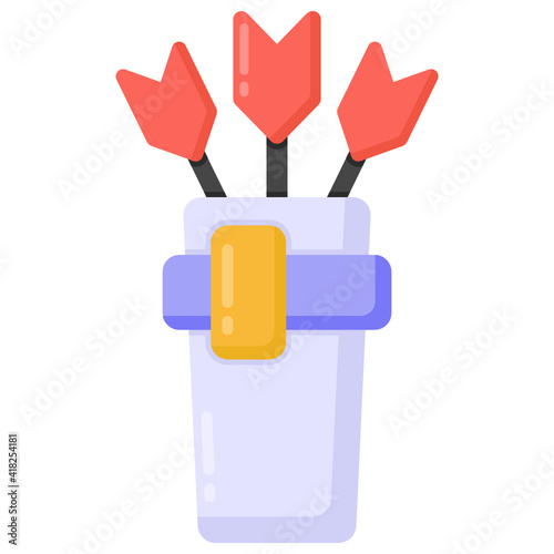 
Trendy arrows in a box denoting quiver bag

