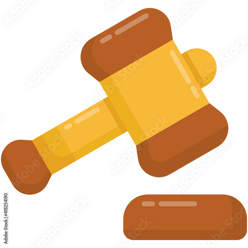 
Hammer denoting flat icon of auction 

